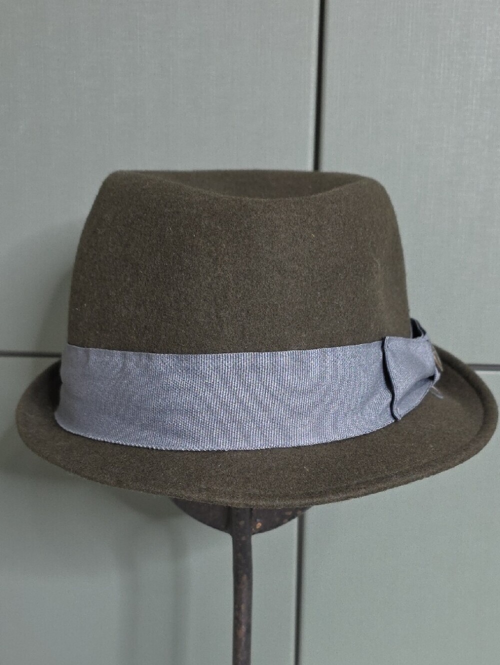 Goorin Bros. 1895 Large Wool Felt Stingy Brim Fedora Hat Olive Green Trilby